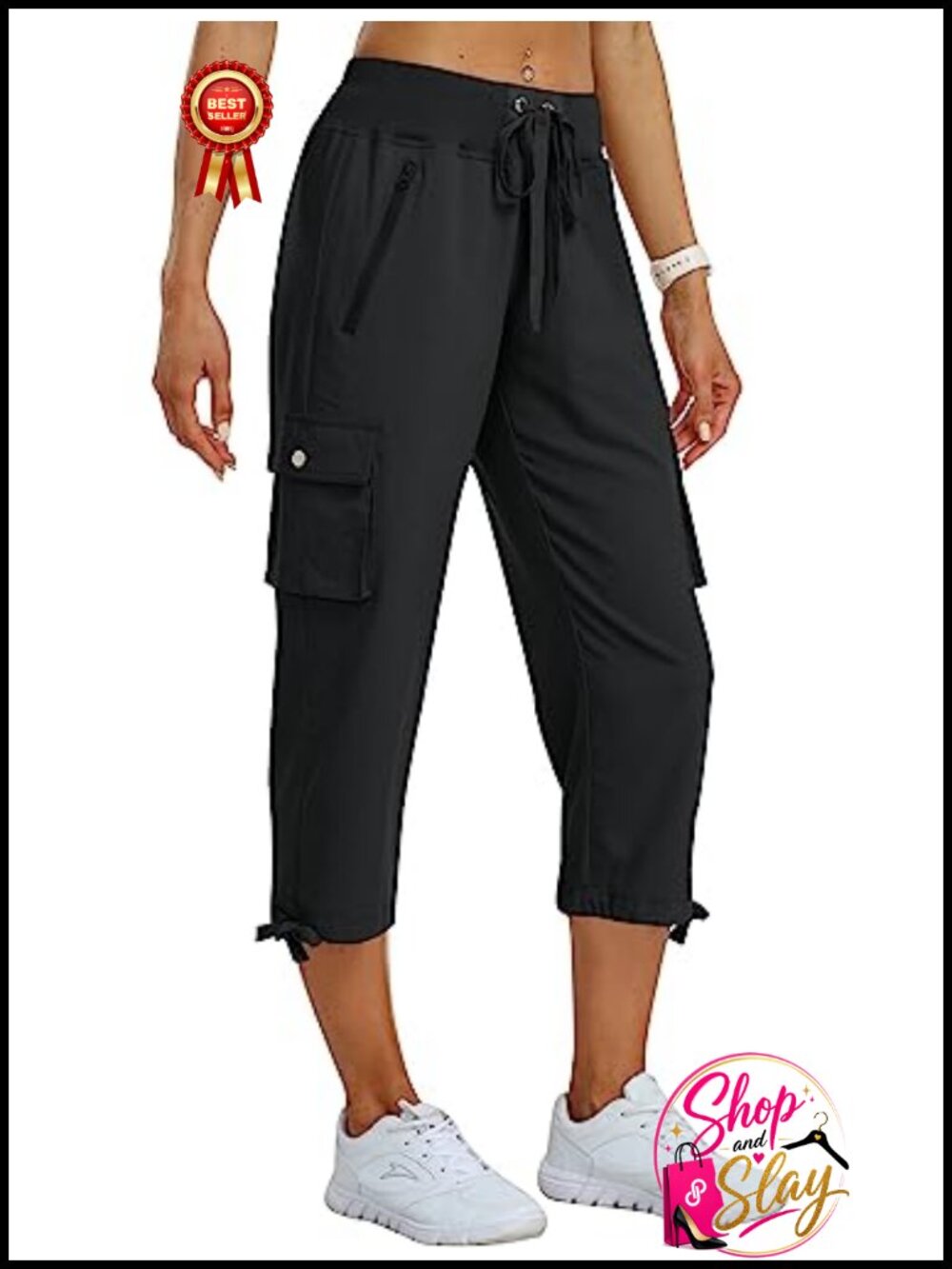Women's Cargo Capris Lightweight Quick Dry Hiking Pants with Pockets